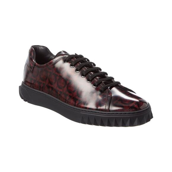 Ferragamo Cube Leather Sneaker Red